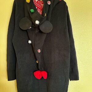 Disney Black and Red Knit Cardigan
